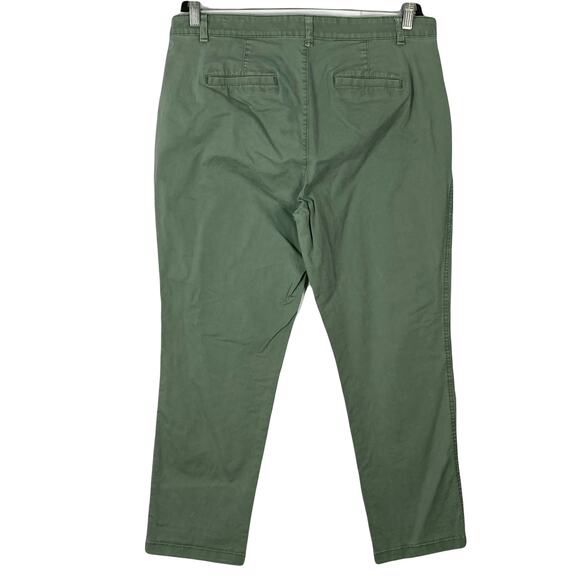 GAP Pants Women 14 Green-Khaki Girlfriend Chino Cotton 5-Pockets Ankle-Length - Picture 2 of 11